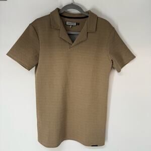 NWOT Mauvais Dogtooth Polo Shirt Men's Size XS Brown Short Sleeve Preppy Casual